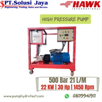 pompa hydrotest hawk 500 bar 7250 psi 21 lpm 30 kw 3 phase
