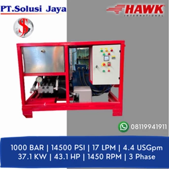 hydrotest pump hawk 1000 bar 14500 psi 17 lpm