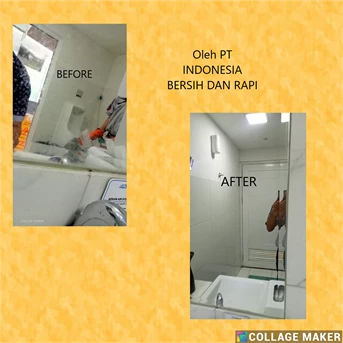 cleaning service cermin toilet ruang tunggu pcr di widya chandra jkt