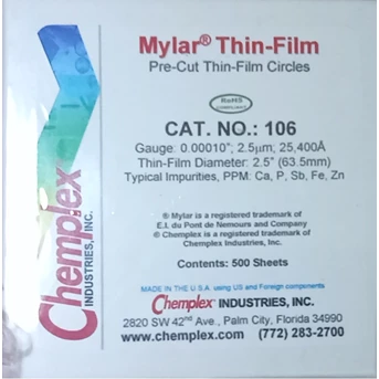 MYLAR-THIN FILM PRE CUT CHEMPLEX CAT.NO.106