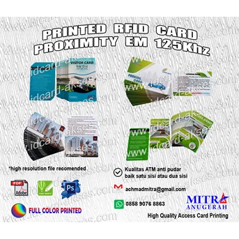 cetak rfid card proximity em tk4100 125khz
