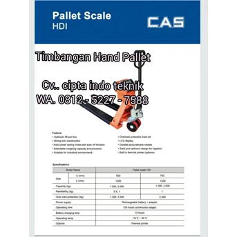 timbangan hand pallet scale cas type hdi series-1