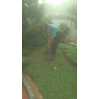 perawatan taman membersihkan daun kering di amartapura 14 04 22