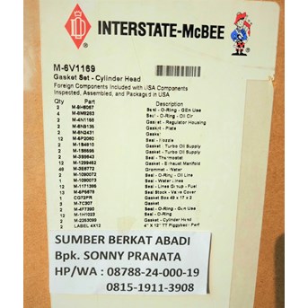 MCBEE INTERSTATE M-6V1169 GASKET 6V2537 CYLINDER HEAD 6V-2537 6V-1169