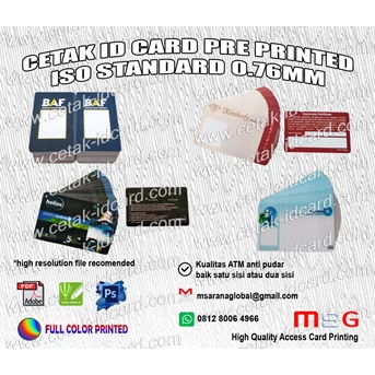 cetak kartu pvc id card preprinted ( kualitas press oven )