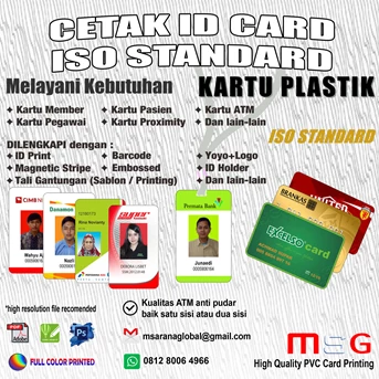 Cetak ID Card Foto Kualitas Standard ATM
