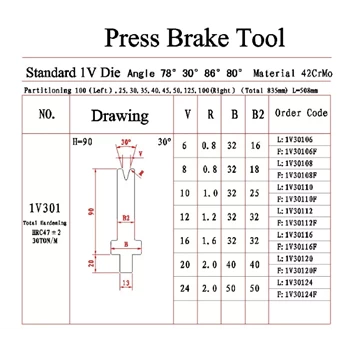 press brake tooling die 1v301-1