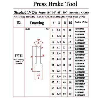press brake tooling die 1v781-1