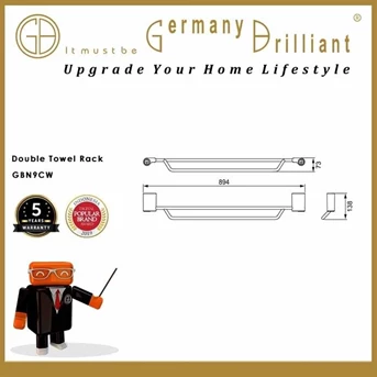 germany brilliant double towel rack vrn9c-or-2