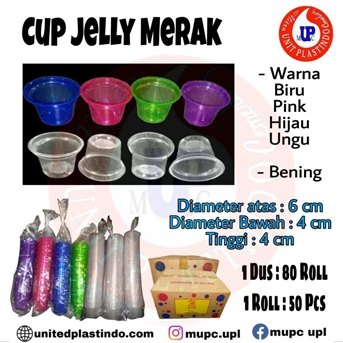 cup jelly merak 70 ml / gelas plastik / cup puding