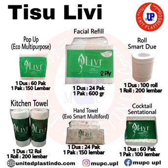 tisu livi / tissue / tissue facial / towel / pop up / hand towel