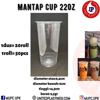 CUP MANTAP 22OZ / GELAS PLASTIK 22OZ