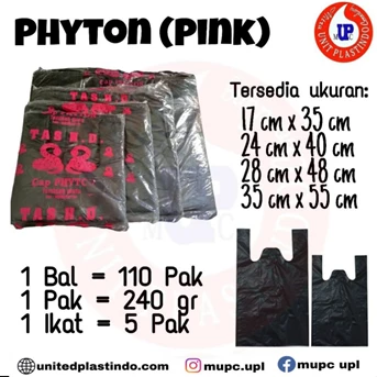 Kantong plastik hitam Phyton pink / Kresek / Kantong hitam