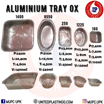 aluminium foil tray tipe ox