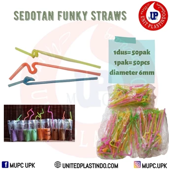 sedotan funky straw alpokat / sedotan spiral unik