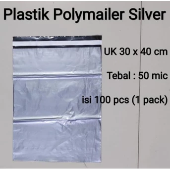 plastik polimer hitam silver glosy ukuran /plastik kurir polymailer-3