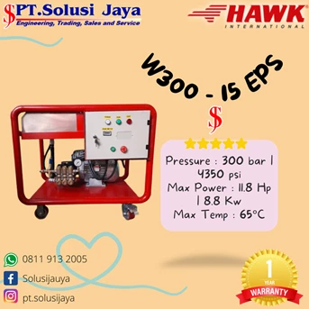 HAWK HIGH PRESSURE PUMP W300-15EPS | 300BAR 15LPM 4350PSI