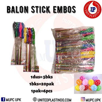 balon stick embos / balon stik ulang tahun