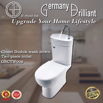 Germany Brilliant Closet Duduk wash down Two piece toilet GBCTW006