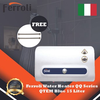 Ferroli Water heater listrik QQ Blue 15L FREE Flexible