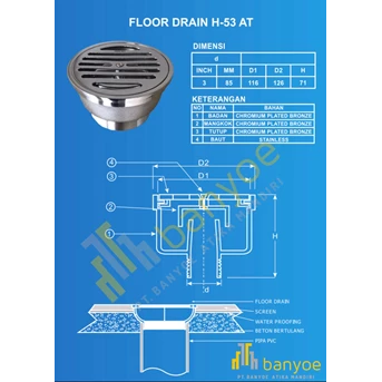 floor drain type h53-at-3