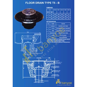 floor drain cast iron type t5-b-1