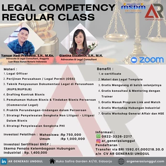 LEGAL COMPETENCY REGULAR CLASS (PELATIHAN)