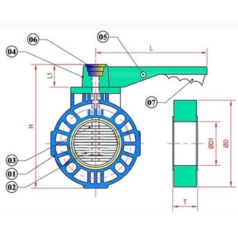 butterfly valve polypropylene 4 inci flange universal standard - 100mm-2