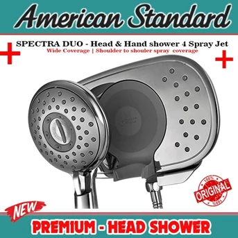 American Standard Spectra duo 2in1 head hand shower 4 spray jet NEW