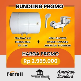 promo pemanas air ferroli 50 liter 2 kran shower american standard-2