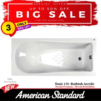sale bathtub spa american standard tonic 170 cm acrylic hanya 3 hari-1