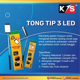 Tong Tip 3 LED / Mirror Stick 3 LED ( alat panen sarang walet )