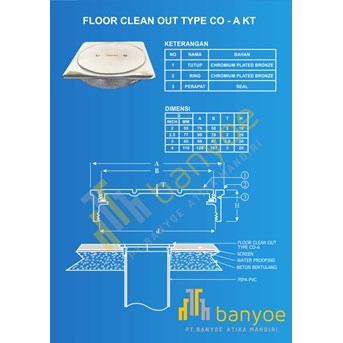 Floor Drain Clean Out ( Type CO-A) KT / TUTUP SEPTICTANK / Dia. 3 Inch