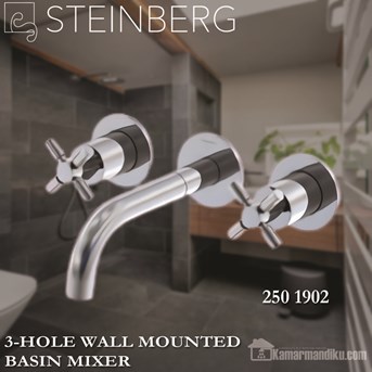 STEINBERG 250 1902 3-HOLE WALL MOUNTED BASIN MIXER