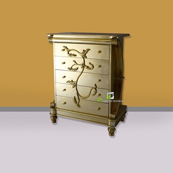 Meja Nakas Desain Modern Warna Gold Cantik Kerajinan Kayu