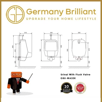 germany brilliant urinal gbuwa33k-5