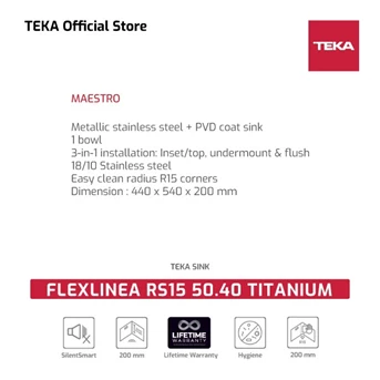 teka sink flexlinea rs15 50 40 pvd titanium paket cuadro mixer tap-2