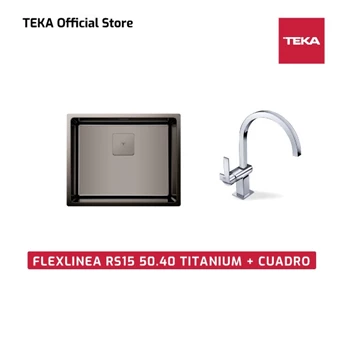 Teka Sink Flexlinea RS15 50 40 PVD Titanium Paket Cuadro Mixer Tap
