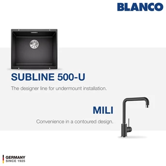 BLANCO Subline 500-U Silgranit Sink+ Kran Air BLANCO MILI Silgranit -