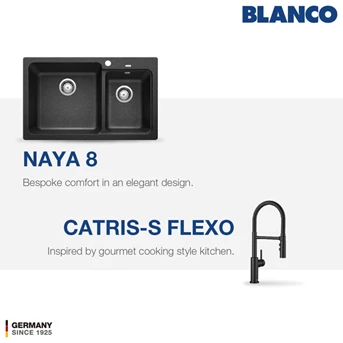 paket blanco naya 8 silgranit sink + blanco catris-s flexo black matt-1