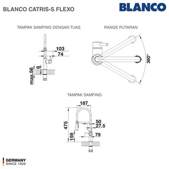 paket blanco naya 8s silgranit sink +blanco catris-s flexo black matt-3