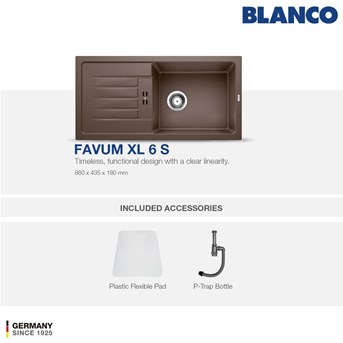 blanco favum xl 6s silgranit kitchen sink - alumetallic-6