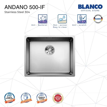 BLANCO Andano 500-IF Stainless Steel Sink - Flat Rim