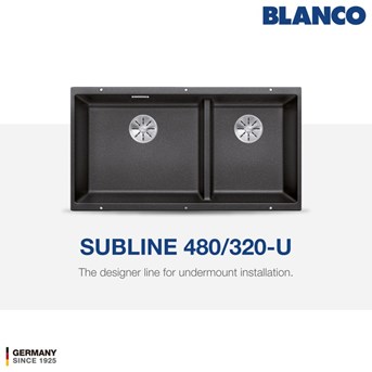 blanco subline 480/320-u silgranit sink - undermount - putih-5