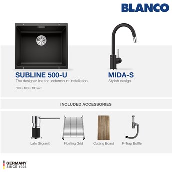 blanco subline 500-u silgranit sink promo bundle 2 - alumetallic-1