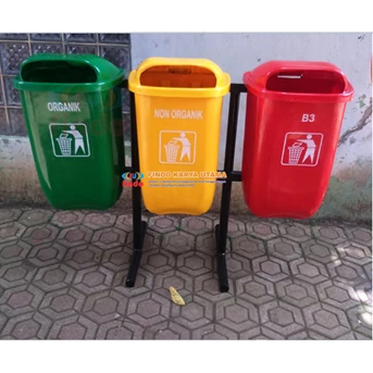 produsen tempat sampah bulat tiga warna 02 / tempat sampah tiga warna-2