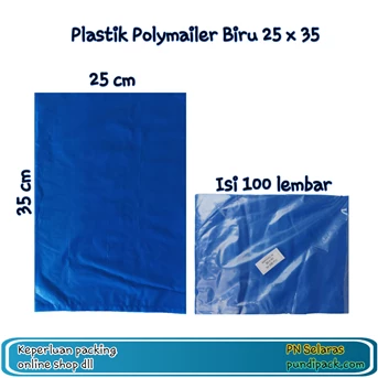 plastik packing warna biru tanpa lem 25x35 100 pcs