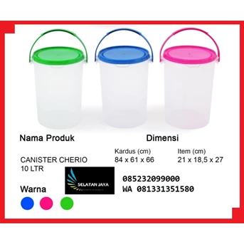 Toples plastik canister Cherio 10 liter Crown