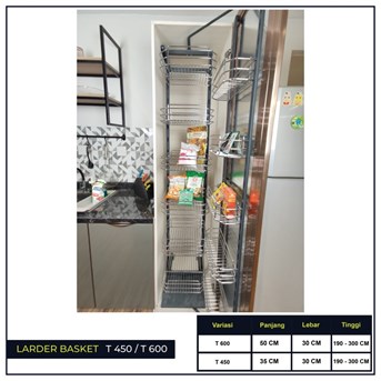 larder basket / rak pantry stainless t600-1