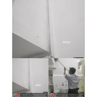 Office Boy/Girl membersihkan sarang laba-laba lantai tiga 15/10/2022
